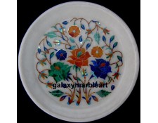 Multi colored floral design inlay plate Pl-643